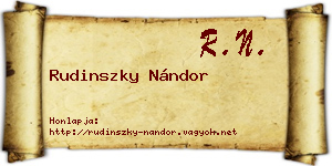 Rudinszky Nándor névjegykártya