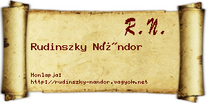 Rudinszky Nándor névjegykártya