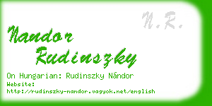 nandor rudinszky business card